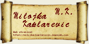 Milojka Kaplarević vizit kartica